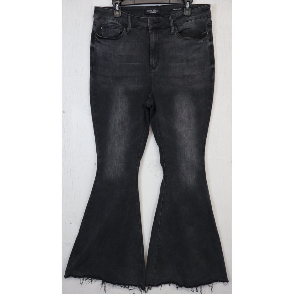 Judy Blue Jeans Womens 13/31 JB88116 Super Flare Black 34x34‎